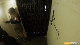 Fake Cop - Leggy Office Slut Fucks Cop in an Elevator - 07/04/2016