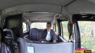 Female Fake Taxi - Guy Gets Lucky with Hot Brunette - 01/19/2017