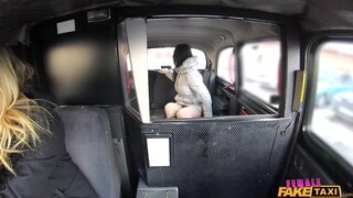 Female Fake Taxi - First Strap-on Lesbian Experience - 02/19/2017
