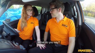 Fake Driving School - Nerdy Ginger Seduces Instructor - 03/13/2017