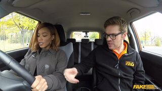 Fake Driving School - Ebonys lesson ends in creampie - 03/18/2017