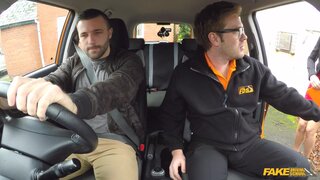 Fake Driving School - Horny Busty MILF Creampie Anal DP - 06/30/2017