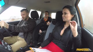 Fake Driving School - Horny Busty MILF Creampie Anal DP - 06/30/2017