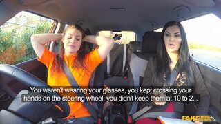 Fake Driving School - Double Cumshot in Exciting 3some - 07/25/2017