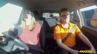 Fake Driving School - 34F Boobs Bouncing in driving lesson - 02/19/2018
