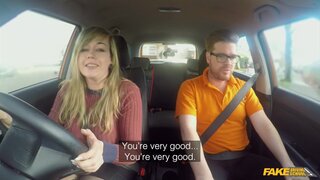 Fake Driving School - 34F Boobs Bouncing in driving lesson - 02/19/2018