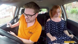 Fake Driving School - Voluptuous redhead fucks in car - 10/01/2018