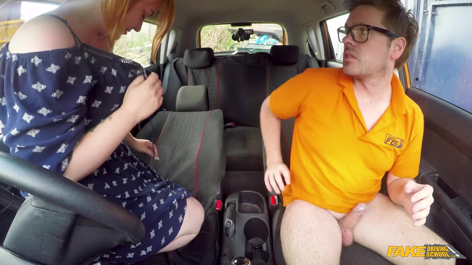 Fake Driving School - Voluptuous redhead fucks in car - 10/01/2018
