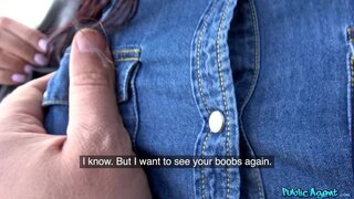 Public Agent - Mouthful of cum for sexy brunette - 01/03/2019