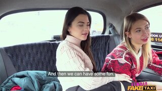 Female Fake Taxi - Lesbian taxi threesome wild orgasms - 04/15/2019