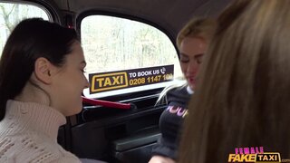 Female Fake Taxi - Lesbian taxi threesome wild orgasms - 04/15/2019