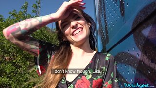 Public Agent - Tattooed minx cums on cock outdoors - 05/23/2019