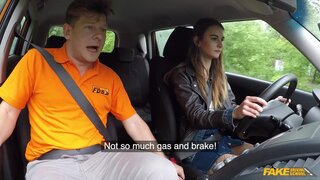 Fake Driving School - Teen Brunette Pussy Stretched - 07/15/2019