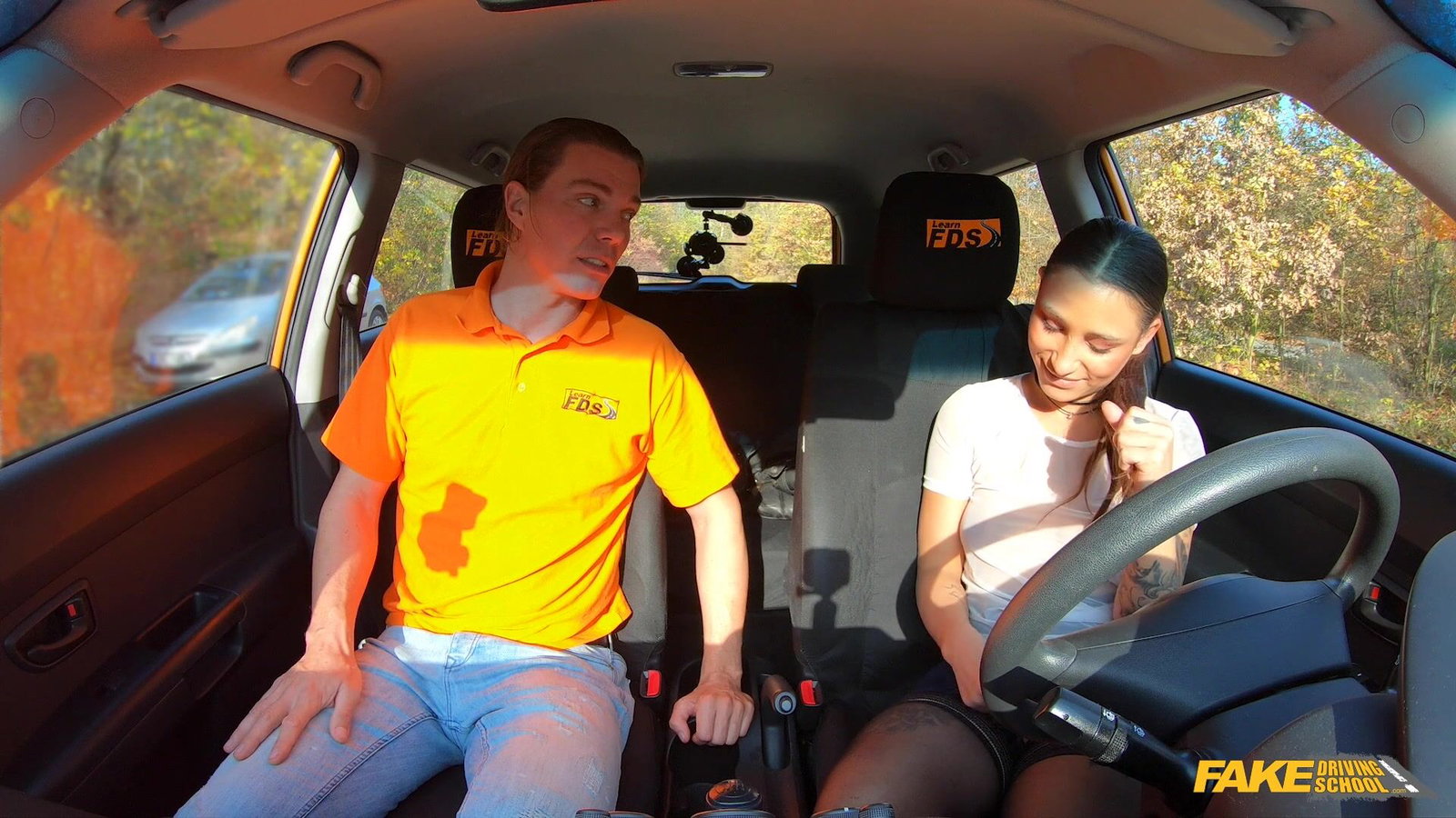 Fake Driving School - Tattooed brunette fucks for licence - 11/25/2019