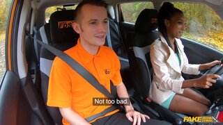 Fake Driving School - Ebony Learner Gets Stuck In The Seat - 04/02/2021