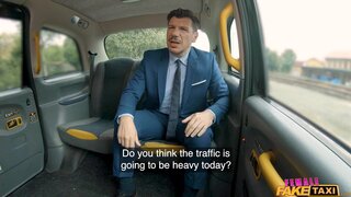 Female Fake Taxi - Suited, Booted, Cums in her Mouth - 11/07/2024