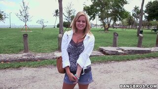 Bang Bus - Blonde with big natural tits gets creampie on BangBus - 05/08/2013