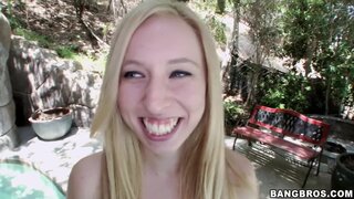 Tugjobs - Amateur blonde jerks off cock outdoors - 06/24/2013