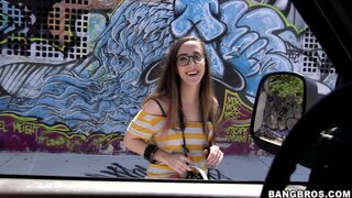 Bang Bus - Amateur with glasses gets fucked on BangBus - 04/09/2014