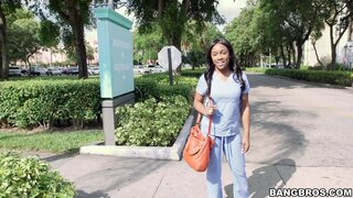 Bang Bus - Hot Ebony nurse fucked on the bus - 11/12/2014